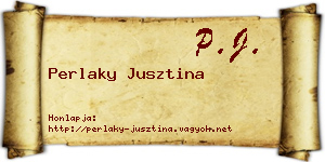 Perlaky Jusztina névjegykártya